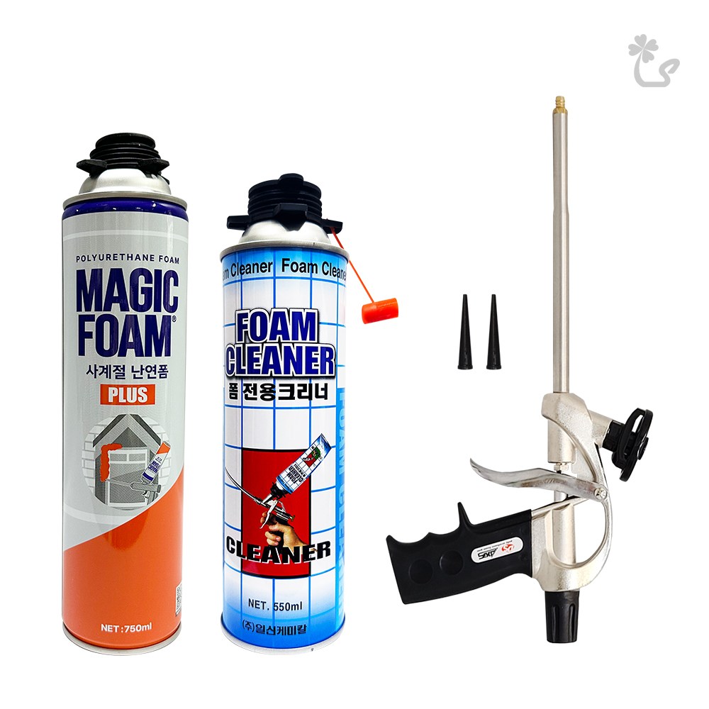(우레탄 폼 셋트2) 우레탄폼건 우레탄폼 스프레이 난연 건용 총 경질 발포 방수 폼세척제 폼크리너 28,800원
