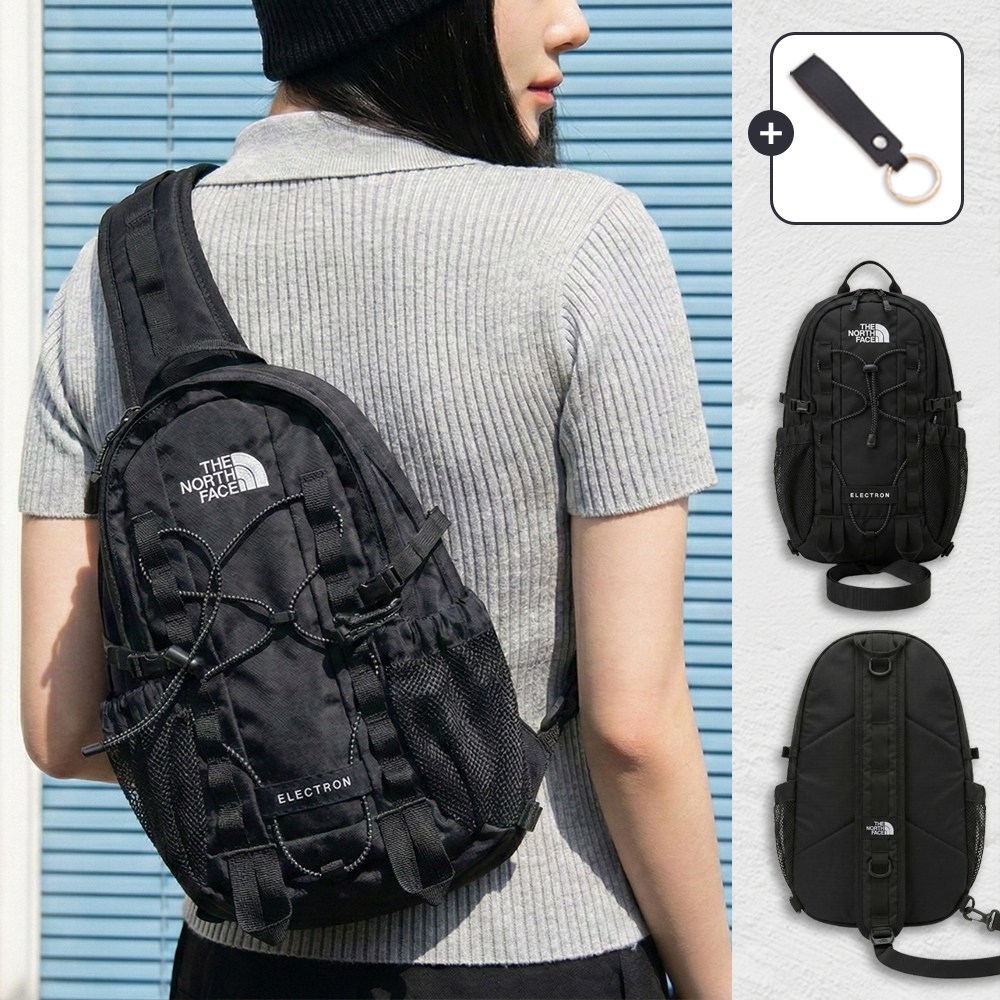 노스페이스 크로스백 SB 슈퍼 OW 원웨이 UL 테카 슬링백 + 가죽 키링 세트, 블랙 81,000원