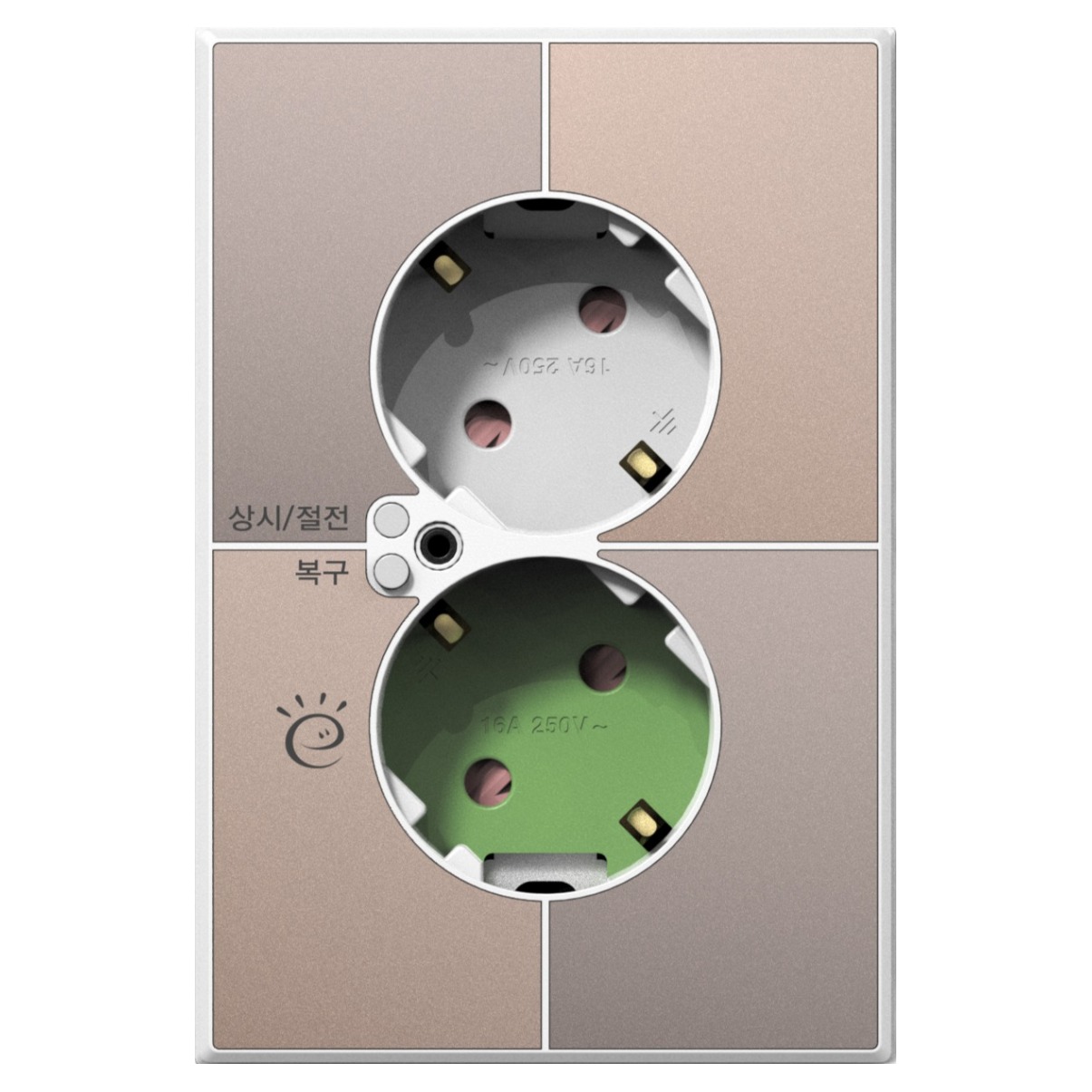 틸인스 갤러리 베이지골드 대기전력 자동차단 2구 콘센트 화이트 프레임 48,360원