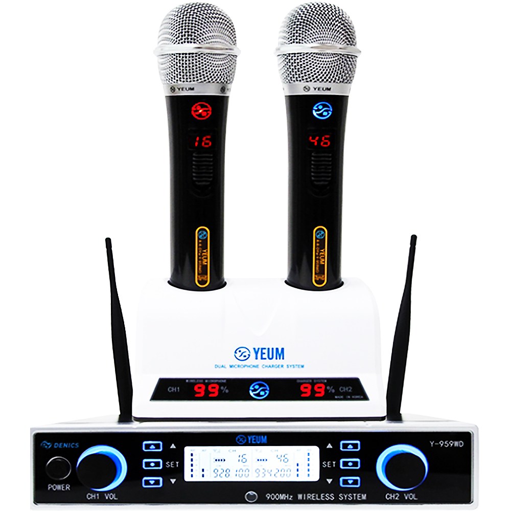 무선마이크 예음 Y-959WD 국산 충전식 2체널 노래방 강연 행사 보컬용, DYSM 250,000원