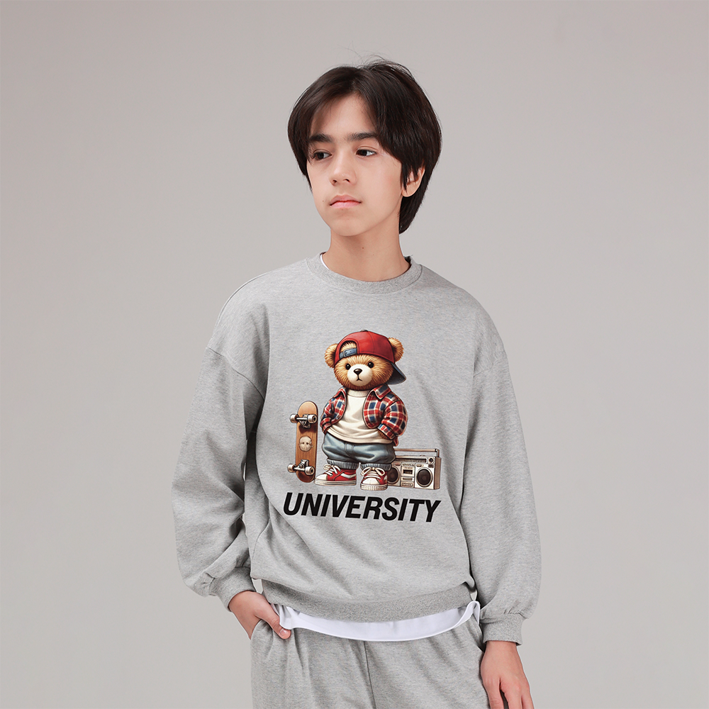 [국내 생산] 마고주니어 주니어용 오버핏 빨강체크곰 맨투맨 [키130/키140/키150/키160] 18,900원