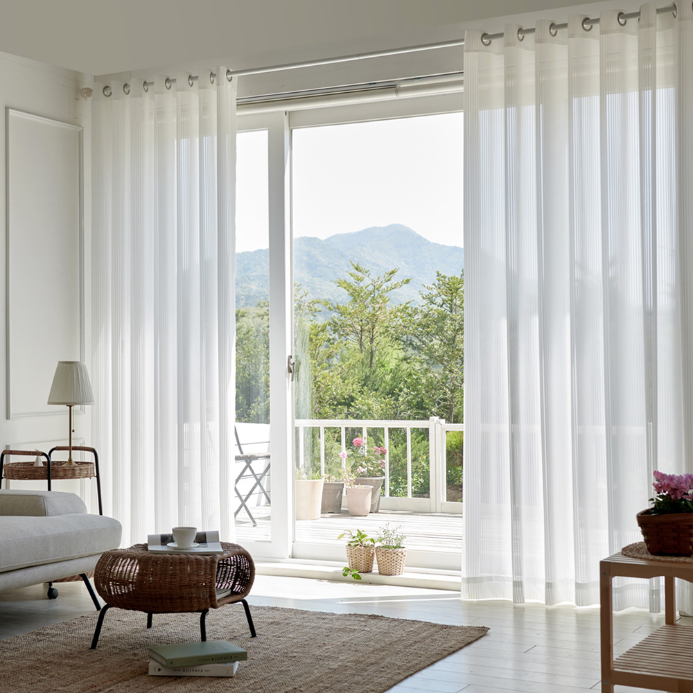 뷰하우스 리드 아일렛 쉬폰커튼 2p 세트 55,800원