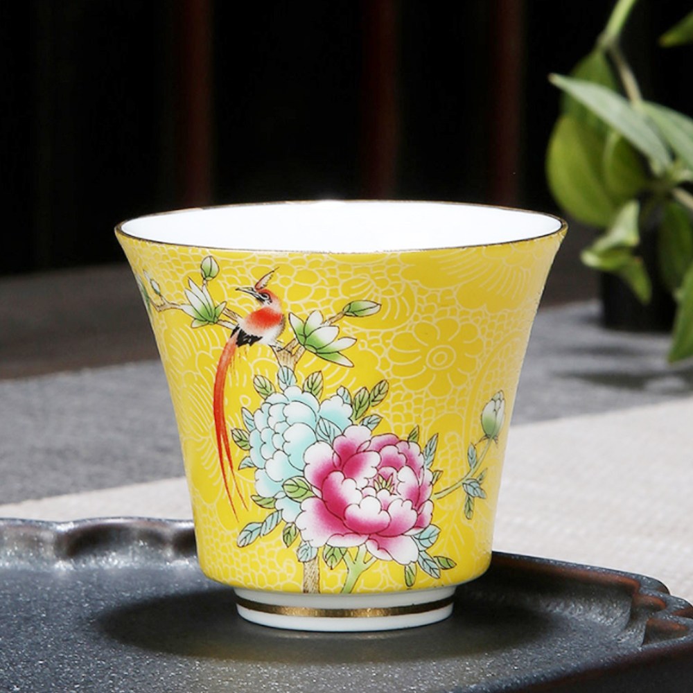 제임스마켓트렌드 레트로 플라워 다기 찻잔 50ml 옐로 인테리어소품 7,850원