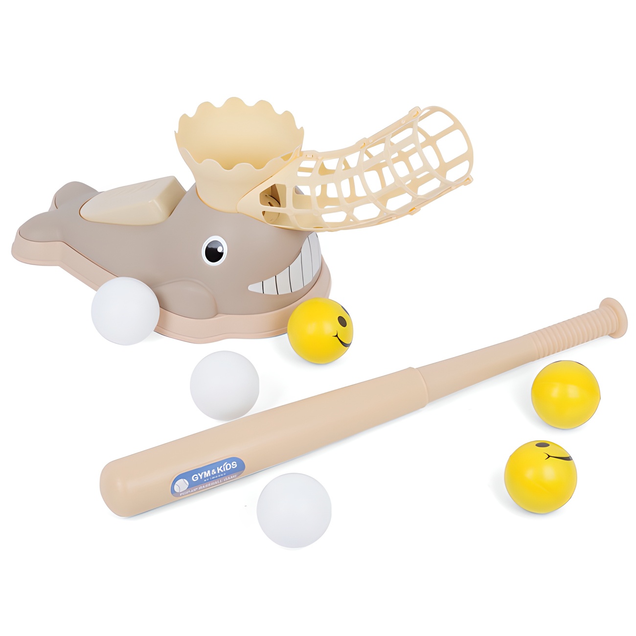 아이워너 아동용 짐앤키즈 고래 팝업 야구 배팅 놀이 세트, 베이지, 1세트 16,200원