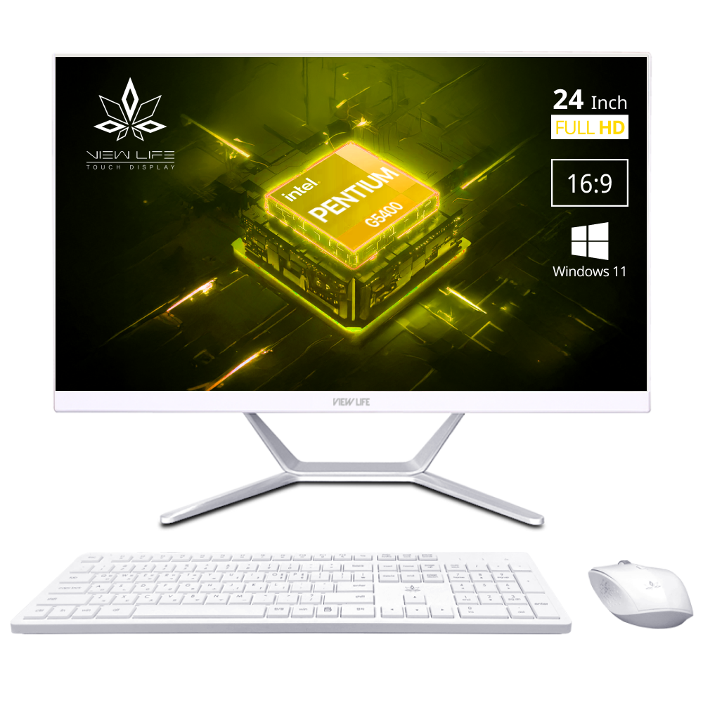 뷰라이프 24형 일체형PC G5400 정품 윈도우11 Pro 포함 무선키보드마우스 증정 AP-H110-G54, 화이트, AP-H110-G54, 128GB, 8GB, WIN11 Pro 374,000원