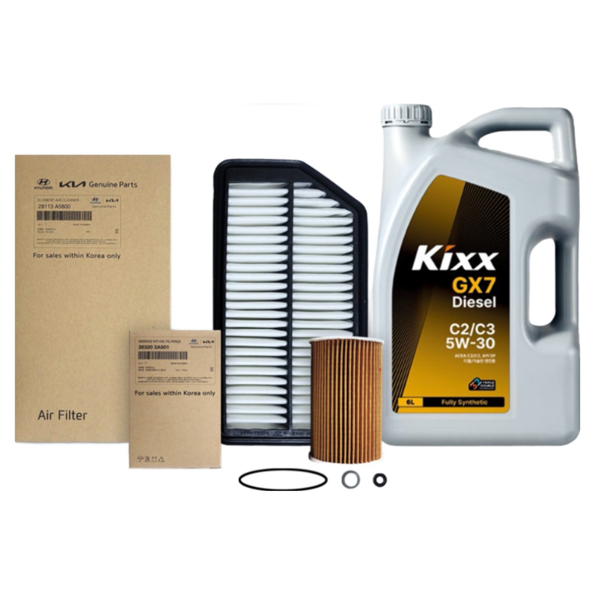 1세대 K3 YD 1.6 디젤 (12-16년식) 킥스합성유+순정필터세트 5W30, 1개 56,140원