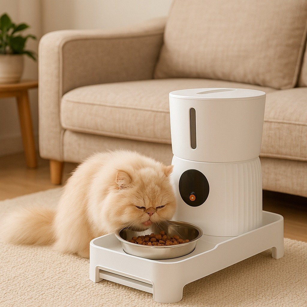 반려묘 반려견 모이쯔 스마트 자동 급식기 고화질 다기능 카메라 스테인리스 분리세척가능, 1개 124,000원