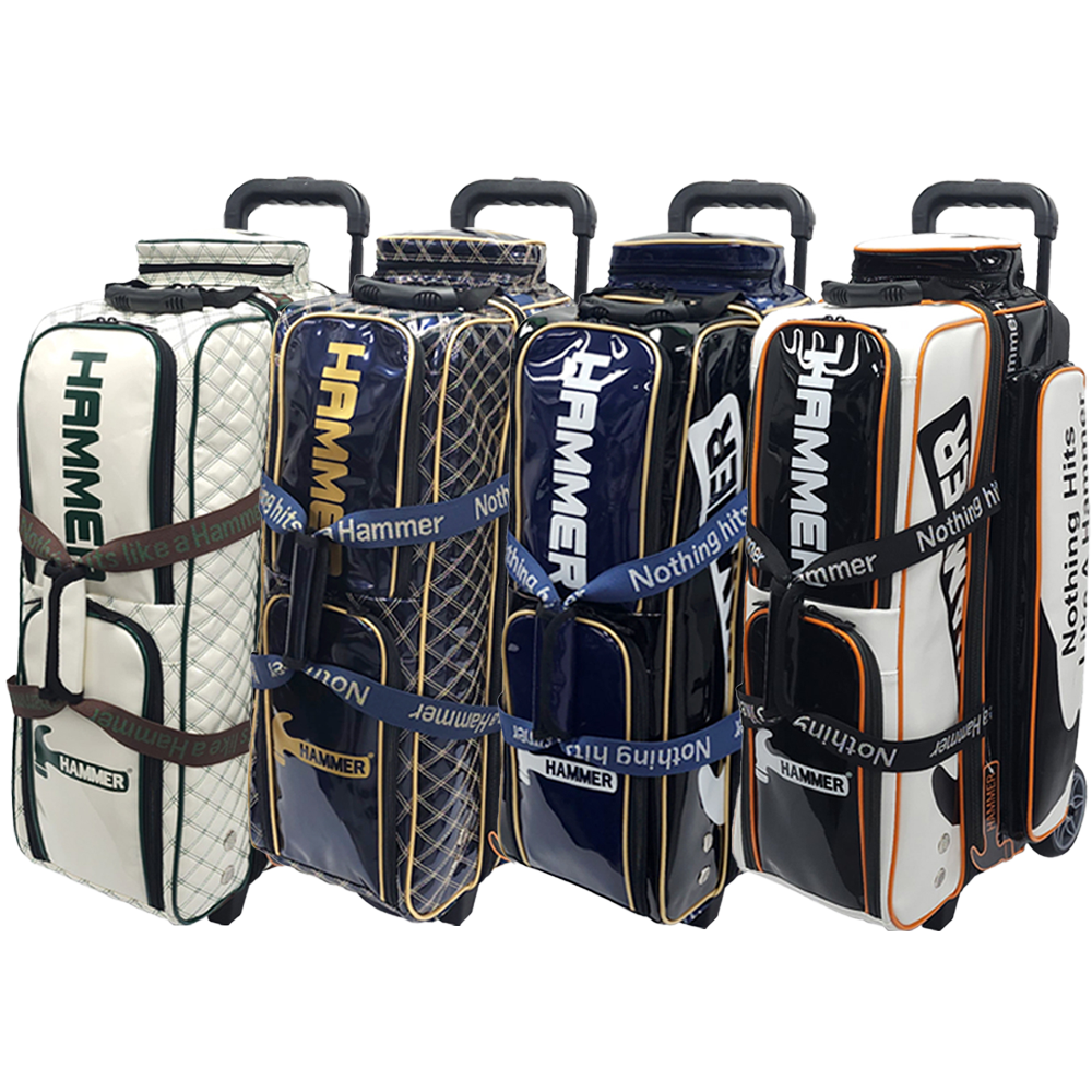 햄머 3볼 볼링가방 볼링백 슬림 롤러백, 1개, 에나멜_화이트블랙 170,000원