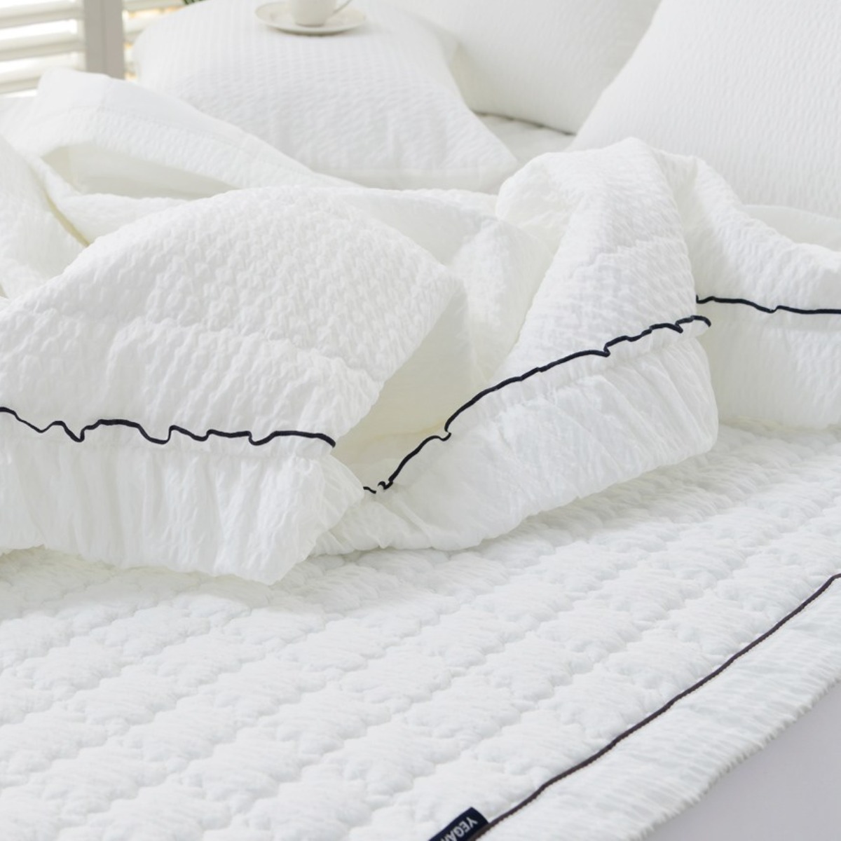 국산 리빙캐슬 화이트벨 순면 시어서커 누빔 차렵이불 46,800원