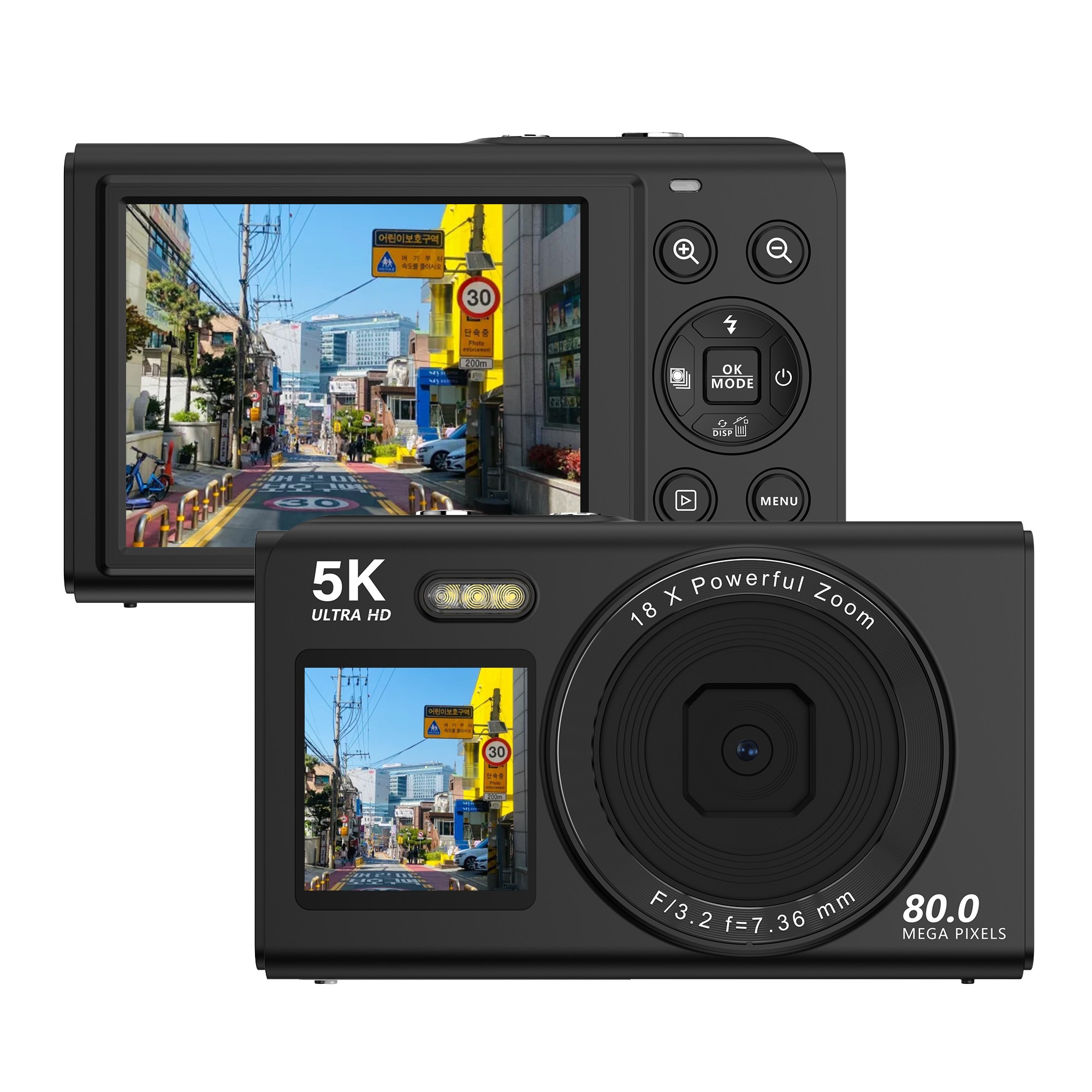 RUNHome 하이엔드 WiFi 디지털 카메라 8000W 픽셀 여행용 인생+128G메모리카드, 블랙 161,000원