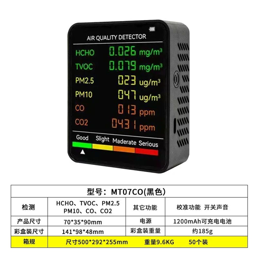 실내 공기질 측정기 대형스크린-LCD디스플레이(5in1) 검출기 이산화탄소 포름알데히드 85,400원
