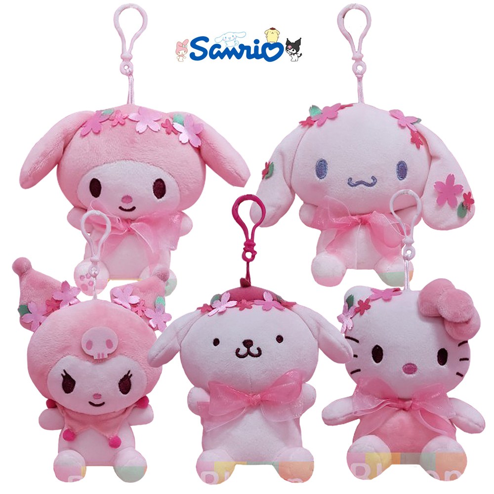산리오 체리블라썸 가방고리 마이메로디 쿠로미 시나모롤 폼폼푸린 헬로키티 애착 동물 강아지 인형 7,100원