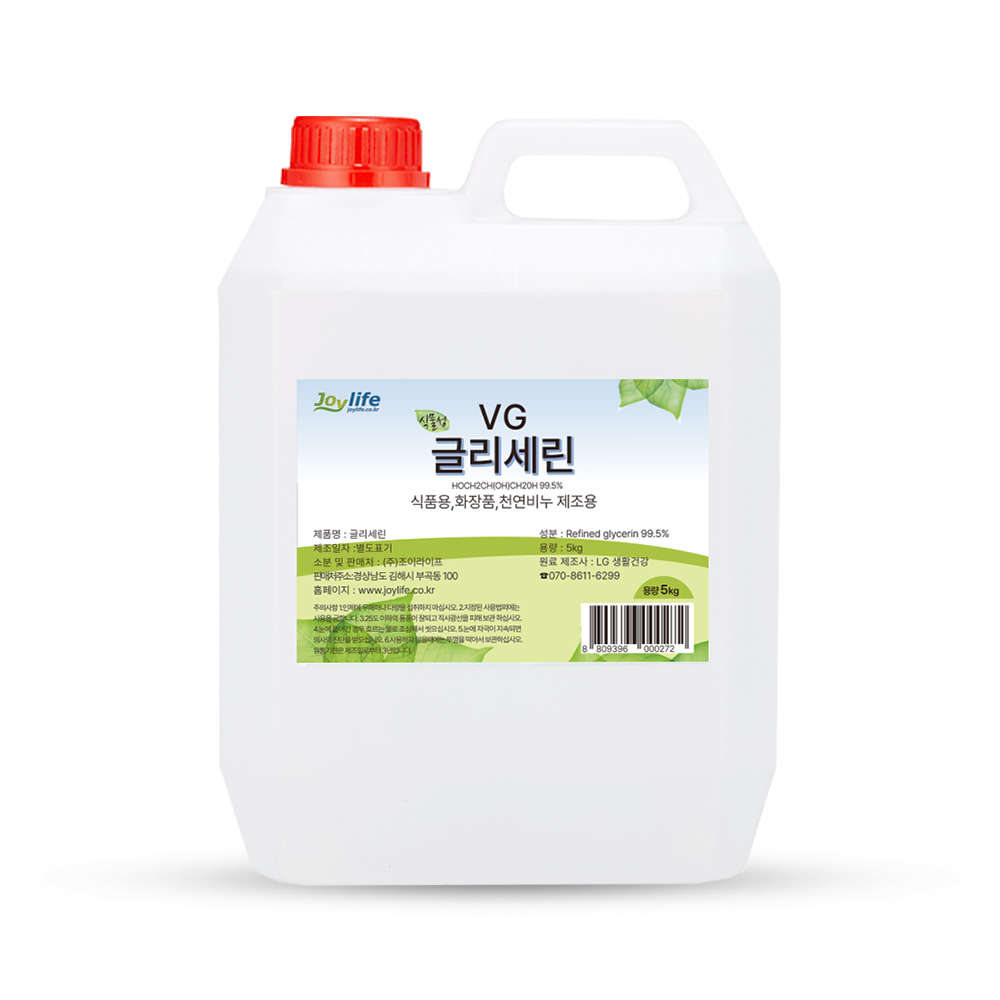 조이라이프 식물성 글리세린 VG 5kg 식물성 화장품 비누 슬라임, 단일 색상, 1개 29,900원