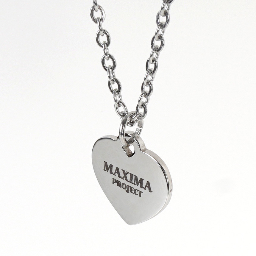 MX KIDS 써지컬스틸 미아방지 목걸이 210K 하트 유아동 키즈 체인 각인 어린이 깊은 양면 각인, 1개, 하트/실버 19,800원