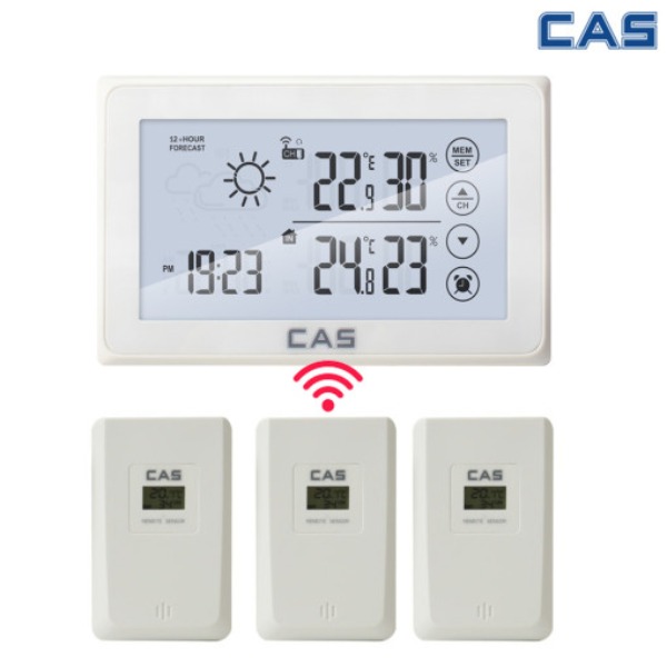 카스 무선 온습도계 CLTR-100 본체+센서3개 실외 온도 수신 가능 80,000원