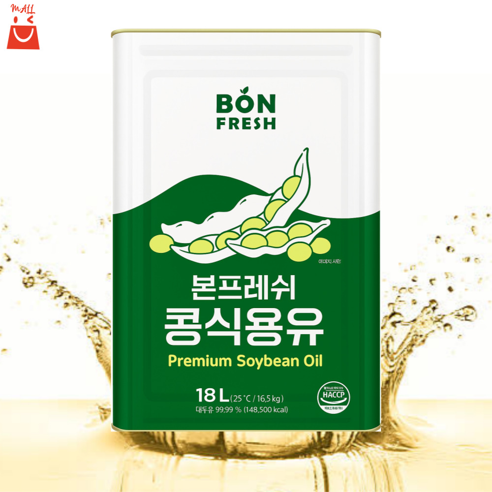 본프레쉬 콩식용유 18리터 대용량 대두유 업소용 콩기름, 1개, 18L 51,900원