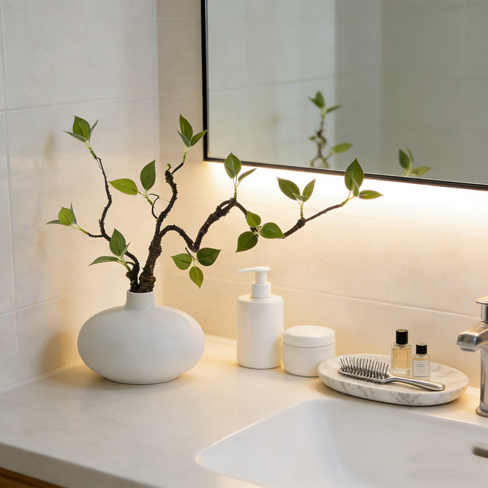 에이치엠데코 조화 화분 세트 조화 가지+도자기 화병 인테리어 소품 조화 장식, 1개, 새싹 19,800원