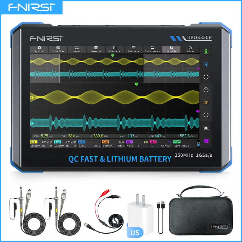 FNIRSI DPOS350P 4in1 태블릿 오실로스코프 2채널 350MHz 신호 발생기 50MHz 스펙트럼 분석기 주파수 응답 432,500원