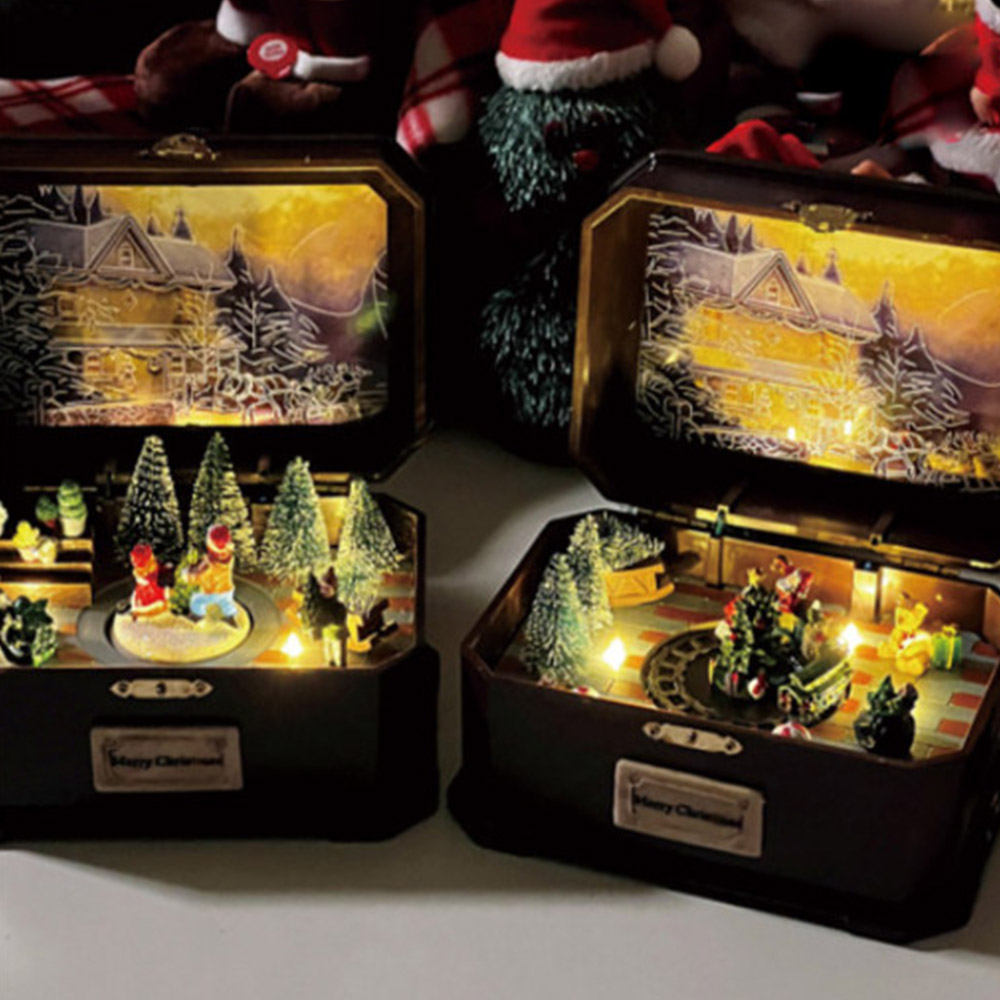 뮤직박스 크리스마스 오르골 무드등 캐롤 멜로디 겨울 연말 선물 크리스마스 장식, 1개 49,900원
