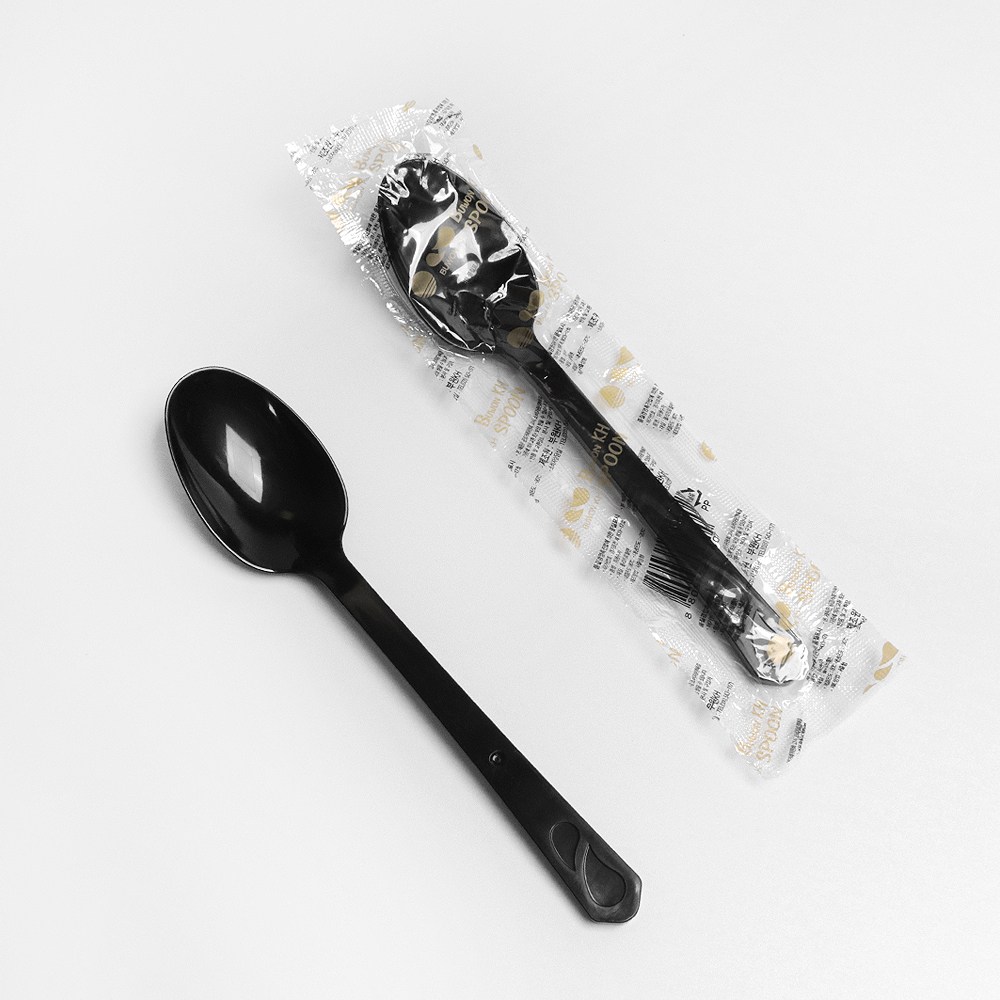 (BW)일회용 플라스틱 블랙 위생 숟가락 스푼 수저 1박스 1500개 개별포장, 1500개, 1개 28,220원