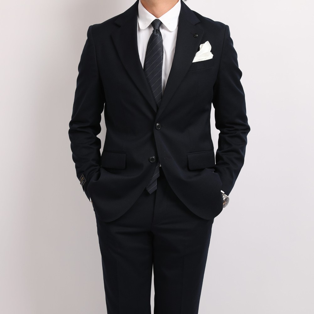 로얄수트 블렌딩 울 솔리드 네이비 정장세트 가을용 227,000원