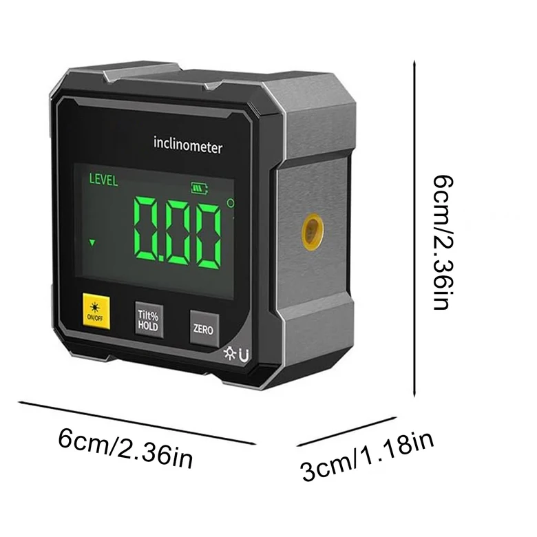 4면 자석 경사계 USB 충전 테이블 톱 각도기 LED 화면 경사 측정기 수평 박스 24,200원