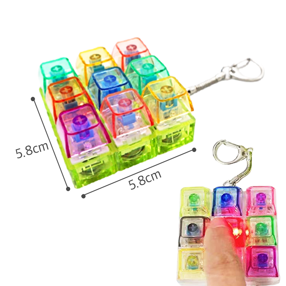 해피아이 불빛 키캡 키링 led 키캡 키링 9구 귀여운 키캡 키링 고리, 1개, 단일상품 7,600원