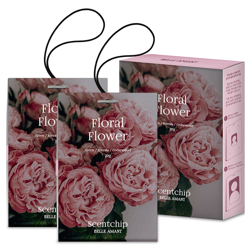 벨르아망 센트칩 차량용 사쉐 방향제 20g 2개입, 1개, 플로럴 플라워 20,600원
