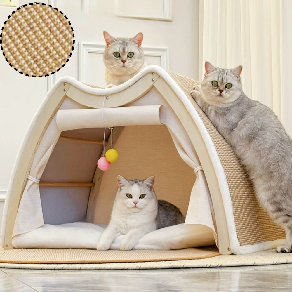 스윗플래닛 원목 고양이 스크래쳐 숨숨집 올인원 냥피스텔 고양이집, 1개, 브라운 54,000원