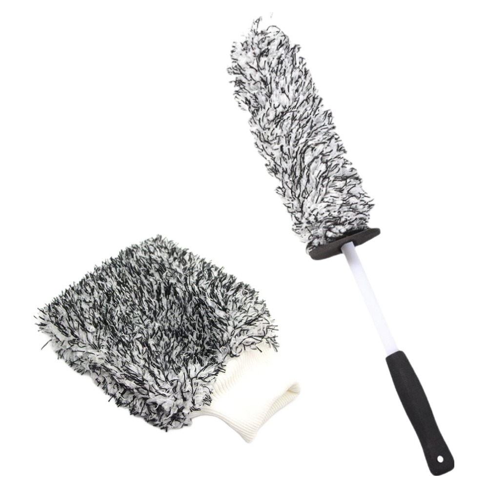 카로닉 차량용 스크래치 방지 타이어 휠 청소 브러쉬 + 버블 세차 워시미트 세트, 혼합색상, 1세트 11,800원