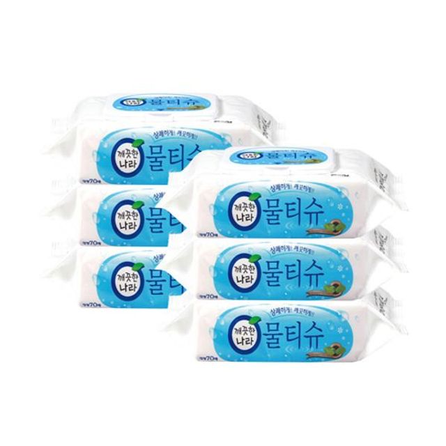 깨끗한나라 물티슈 70매 캡형 6개 Pack hap*7149eI, 상세페이지 참조, 1개입, 6개 12,060원