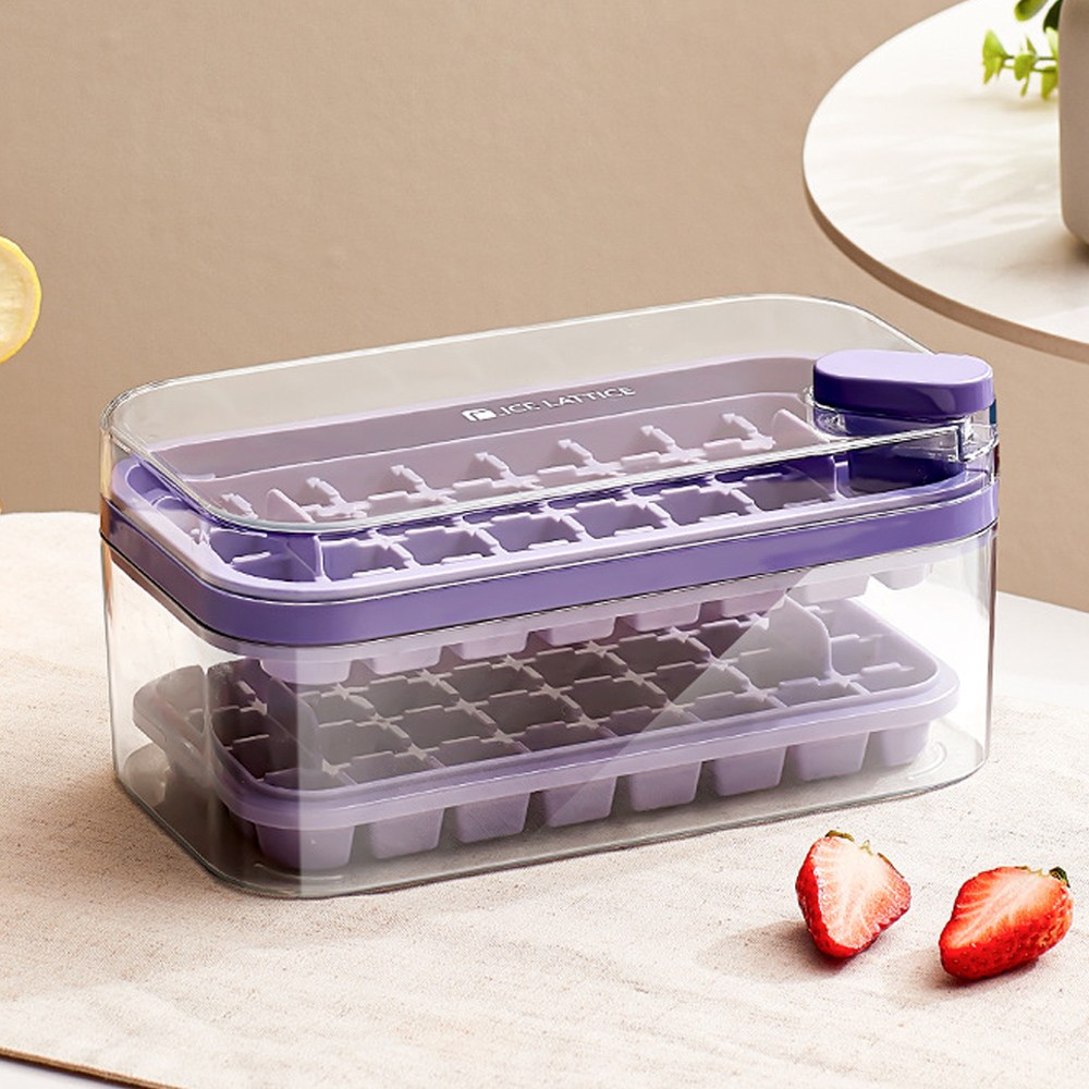 ^^혀니스토어 [쿠킹홈] 와르르 64구 원터치 아이스트레이 E타입 퍼플 통몰드 7,200원