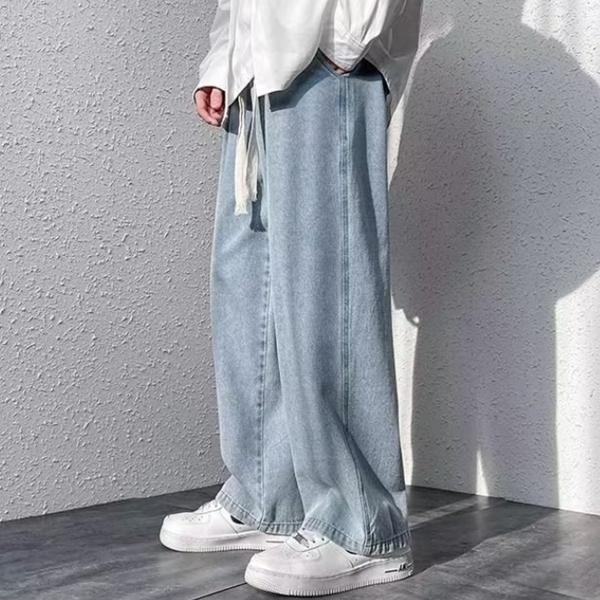 제이티엘 남성용 와이드핏 밴딩 스트레이트 데님 청바지 16,900원