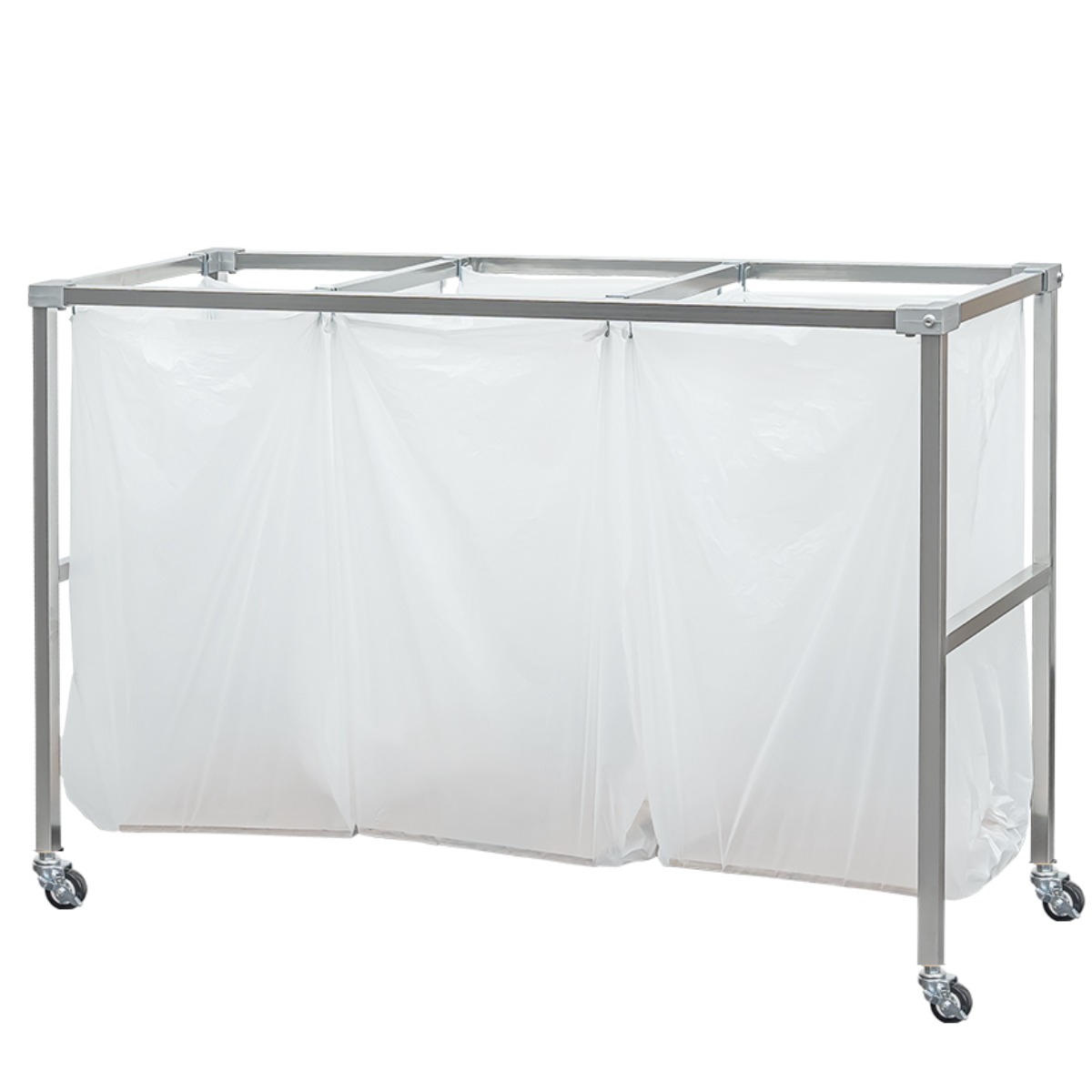 이지클립 이동식 스텐레스 아파트 야외 대형 재활용 분리수거함 분리수거대 마대 거치대, 이지클립 이동식 3구 87,900원