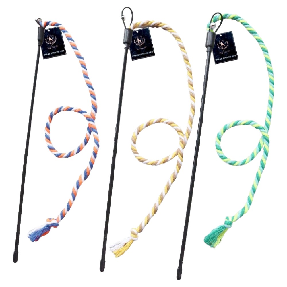 딩동펫 고양이 매듭 낚시대 3종 세트 5,900원