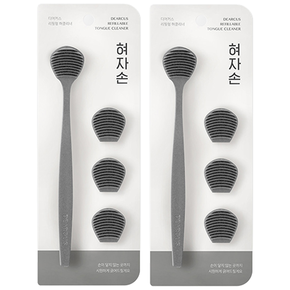 디어커스 혀자손 혀클리너 본품 그레이 + 리필용 헤드 3p 세트, 37.5g, 2세트 7,900원