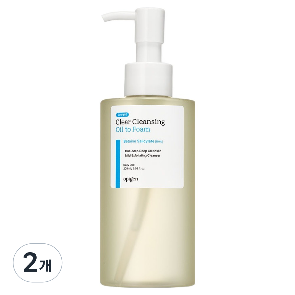 오피겐 약산성 클리어 클렌징 오일 투 폼, 2개, 205ml 36,800원