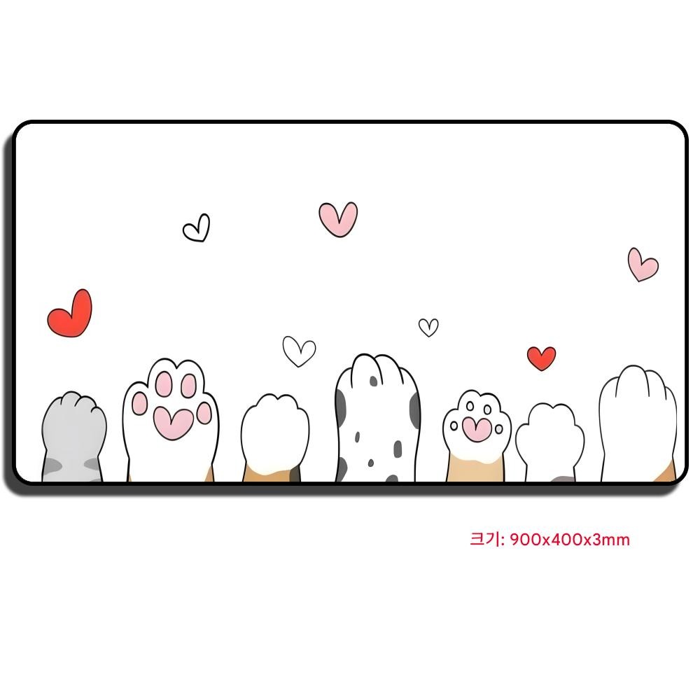 귀여운 고양이 XXL 대형 마우스패드 900x400x3mm 고해상도 인쇄 미끄럼 방지, 07, 1개, 현재가 19,800원