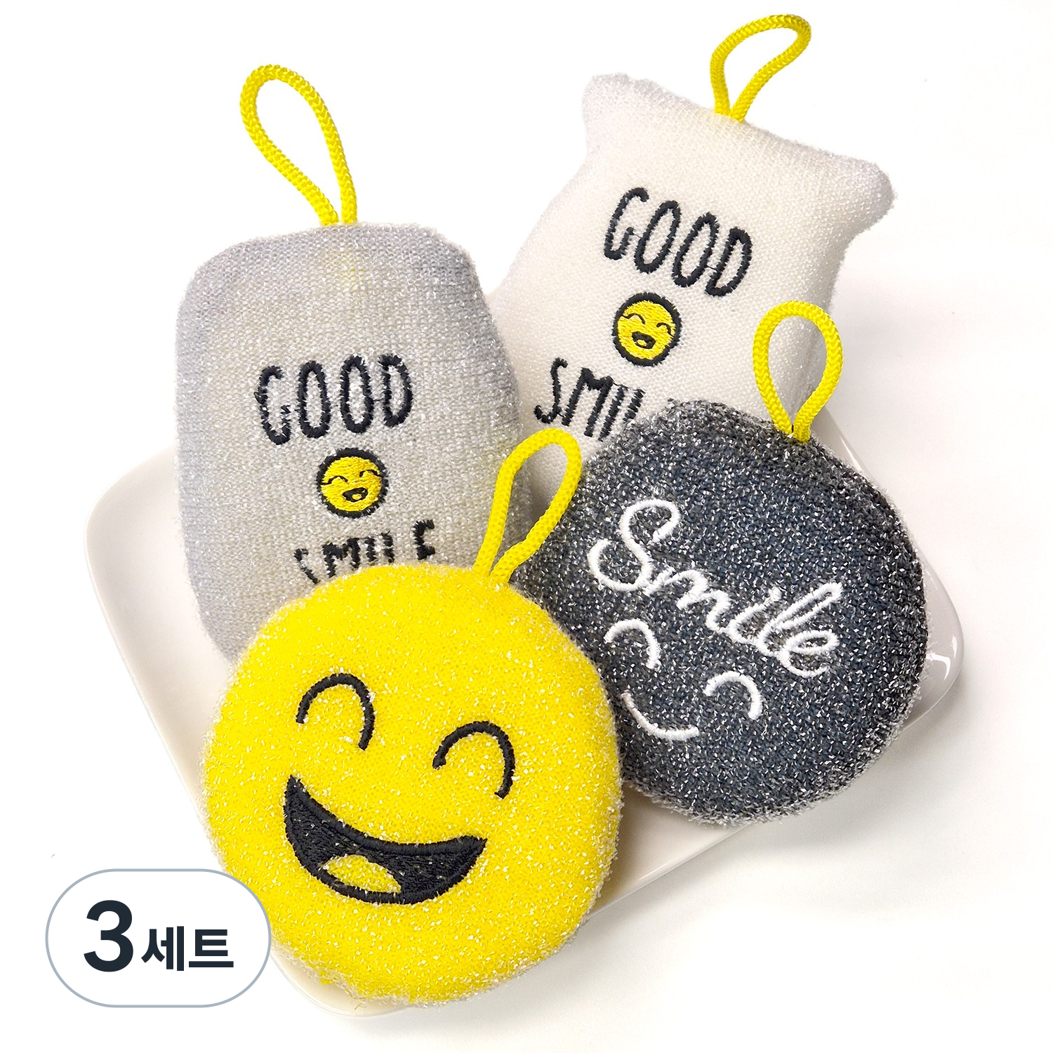 아누팡 디자인 감성 아크릴 주방 욕실 수세미, 3세트, 4개입 30,000원