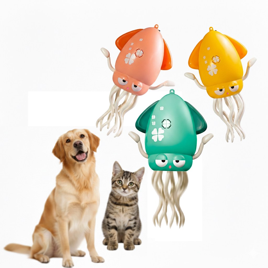 오브펫 움직이는 춤추는 오징어장난감 USB충전식 강아지 고양이용 11,000원