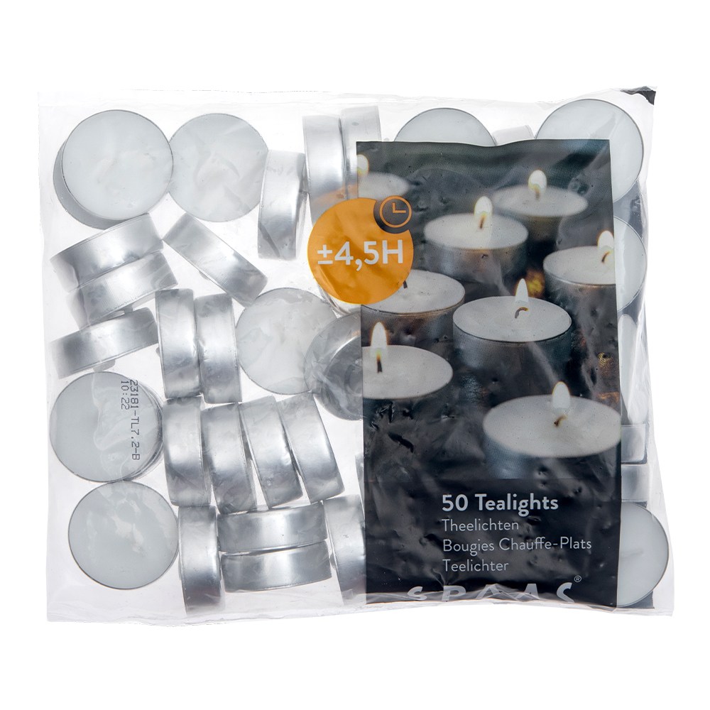 티라이트 양초 무향 50개 비닐백 SPAAS 4,5시간연소, 13g, 50개, 무향 9,300원