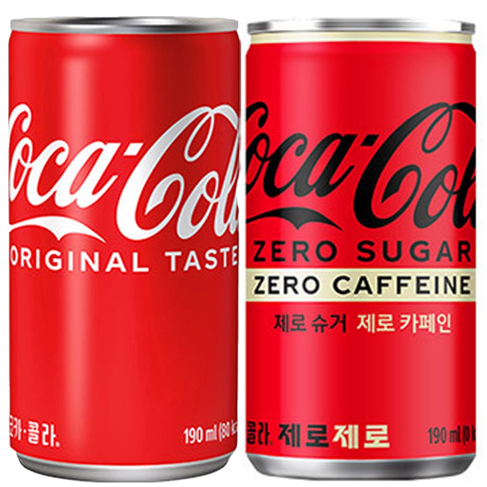 코카콜라+코카콜라 제로제로 190ml 60개 (각30개) (업소용), 60개, 190ml 34,300원