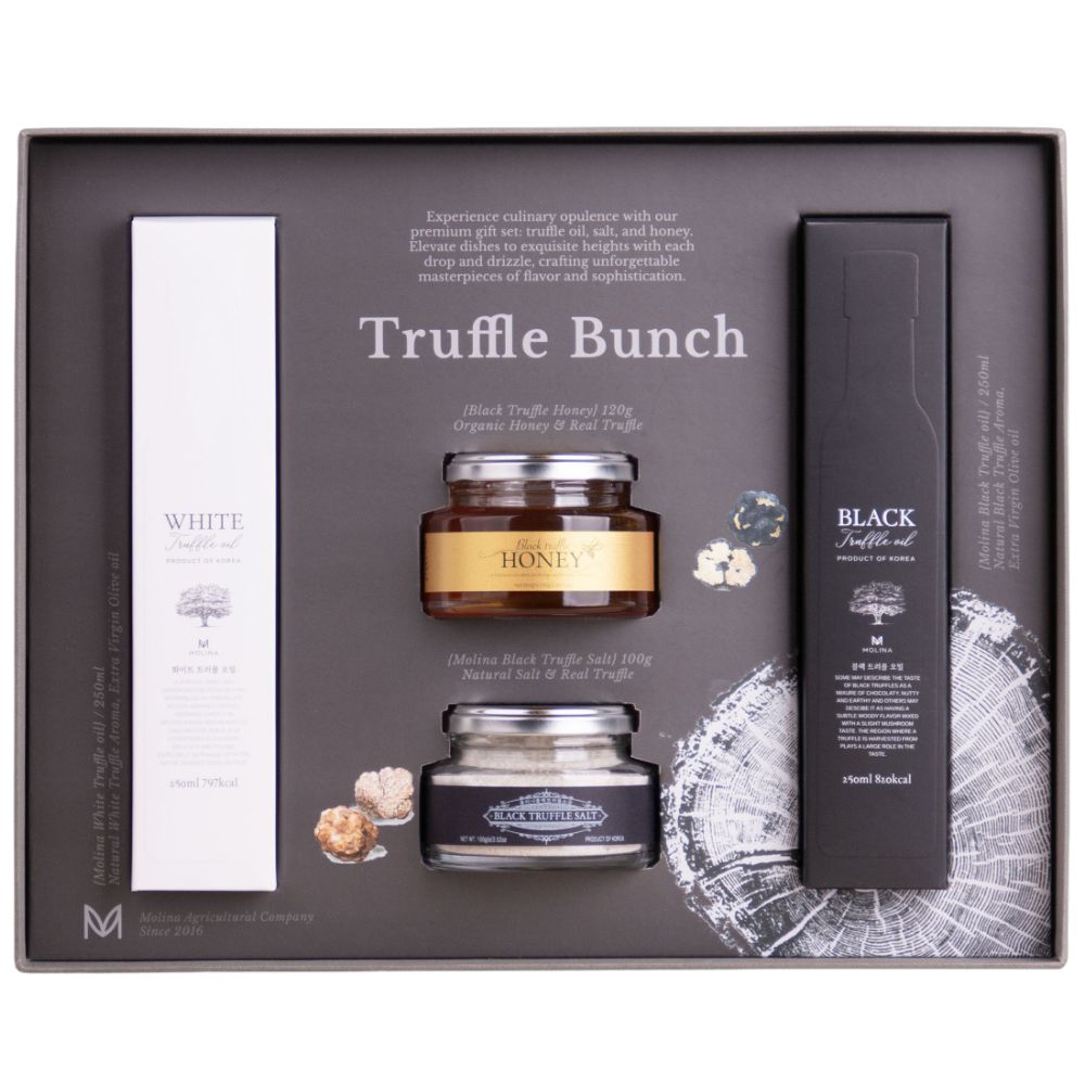 몰리나 트러플선물세트, 화이트 트러플오일 + 블랙 트러플오일 + 트러플 소금 +트러플 꿀, 최고급 EVOO 베이스, 쇼핑백 포함, 1개 83,000원