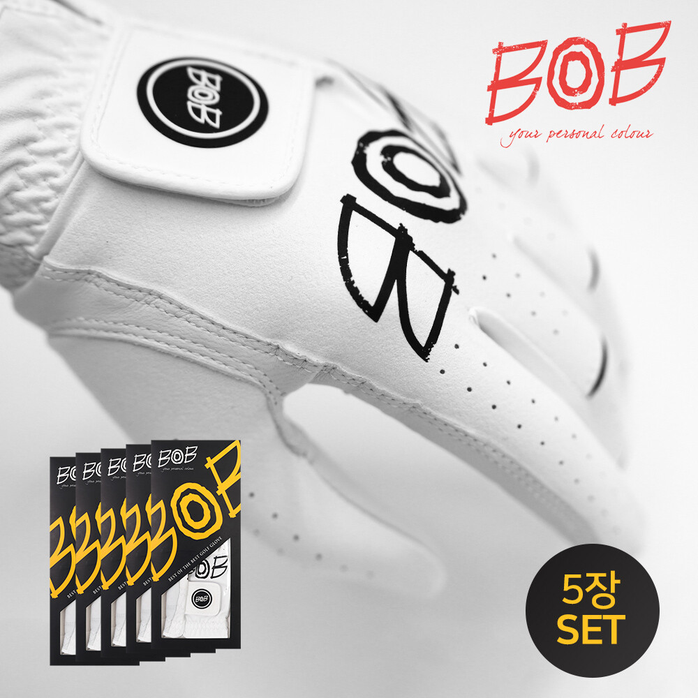 커터앤벅 BOB골프 기획출시  남/여 빅로고 반양피 골프장갑 5장 1세트 - BGU5AGV905 36,900원