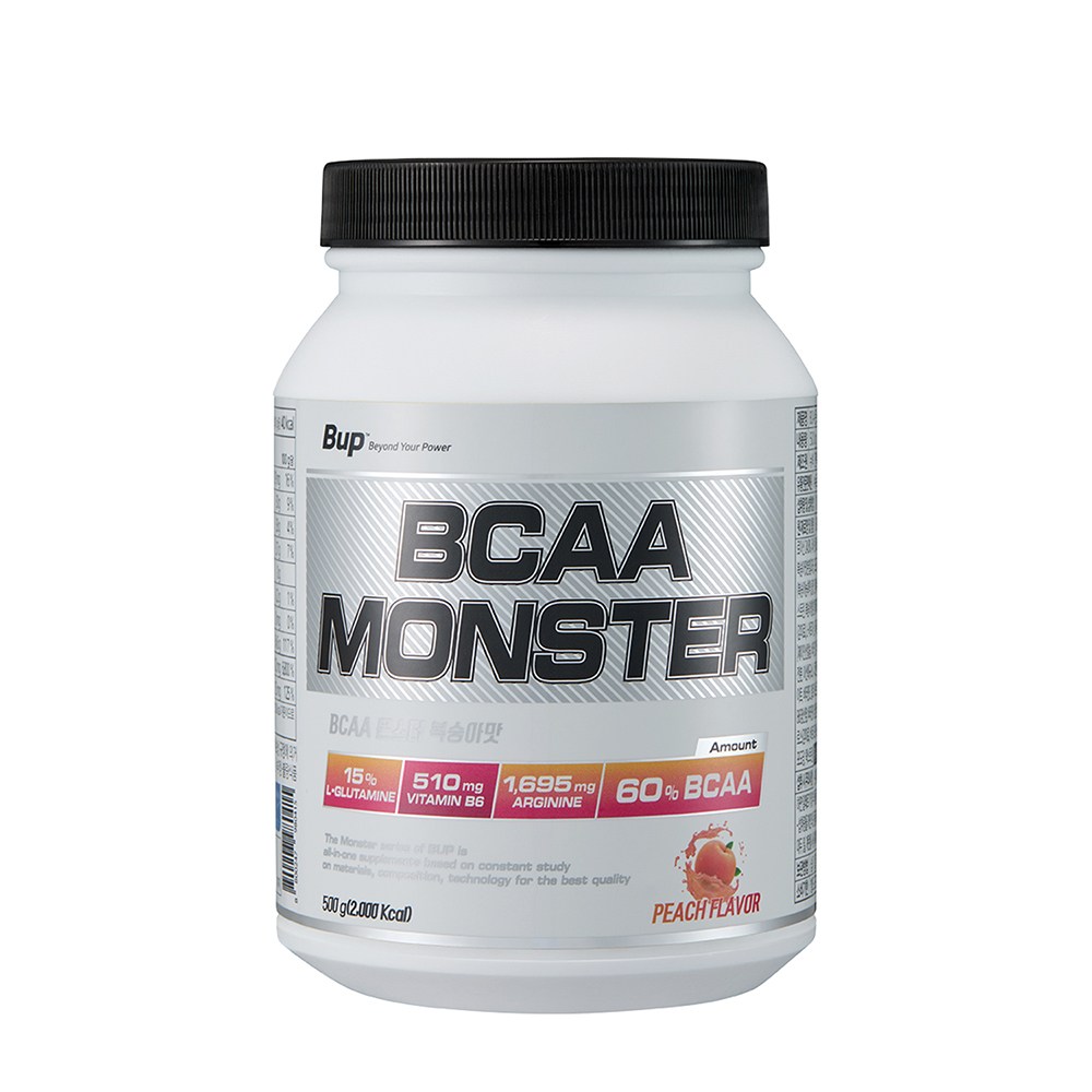 BUP BCAA몬스터 복숭아맛 류신 아미노산 헬스보충제 BCAA, 500g, 1개 33,800원