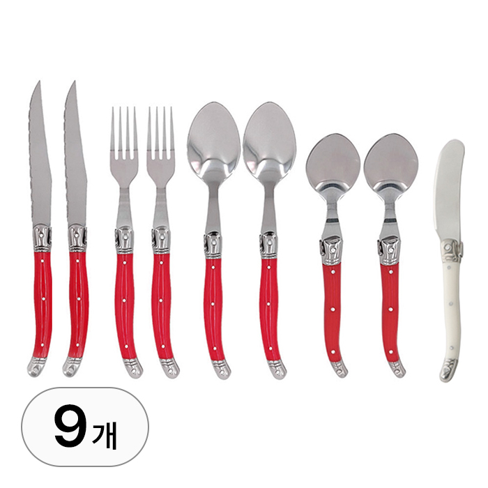 9종 커트러리 세트 2인 용 감성 고급 스텐 양식기 포크 나이프 스푼 스테이크 칼 파스타 디저트 양식 디너 주방용품 19,840원