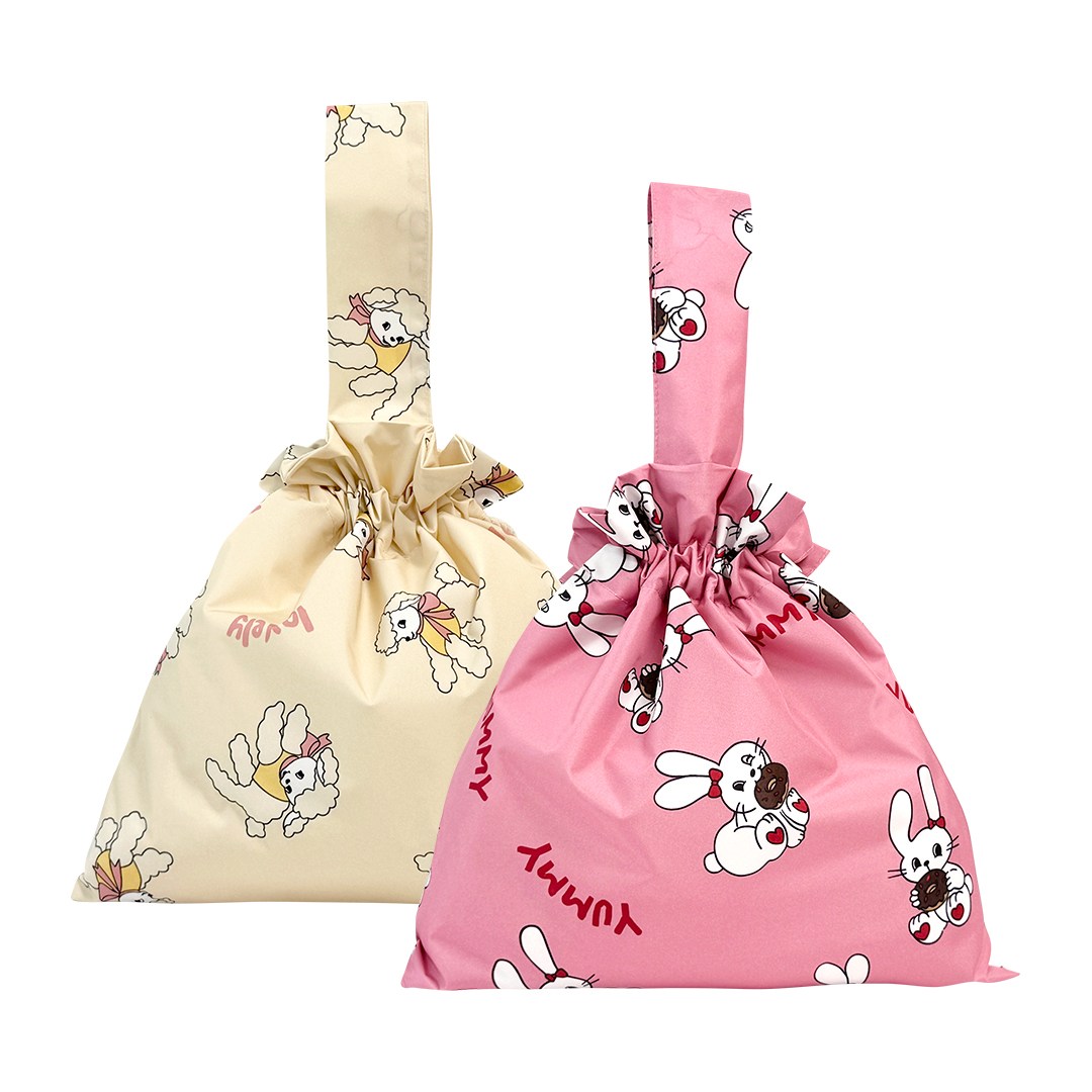 아이주 방수 어린이집 준비물 파우치 기저귀파우치 끈파우치 2종 세트, B 러블리양+도넛토끼 22,880원