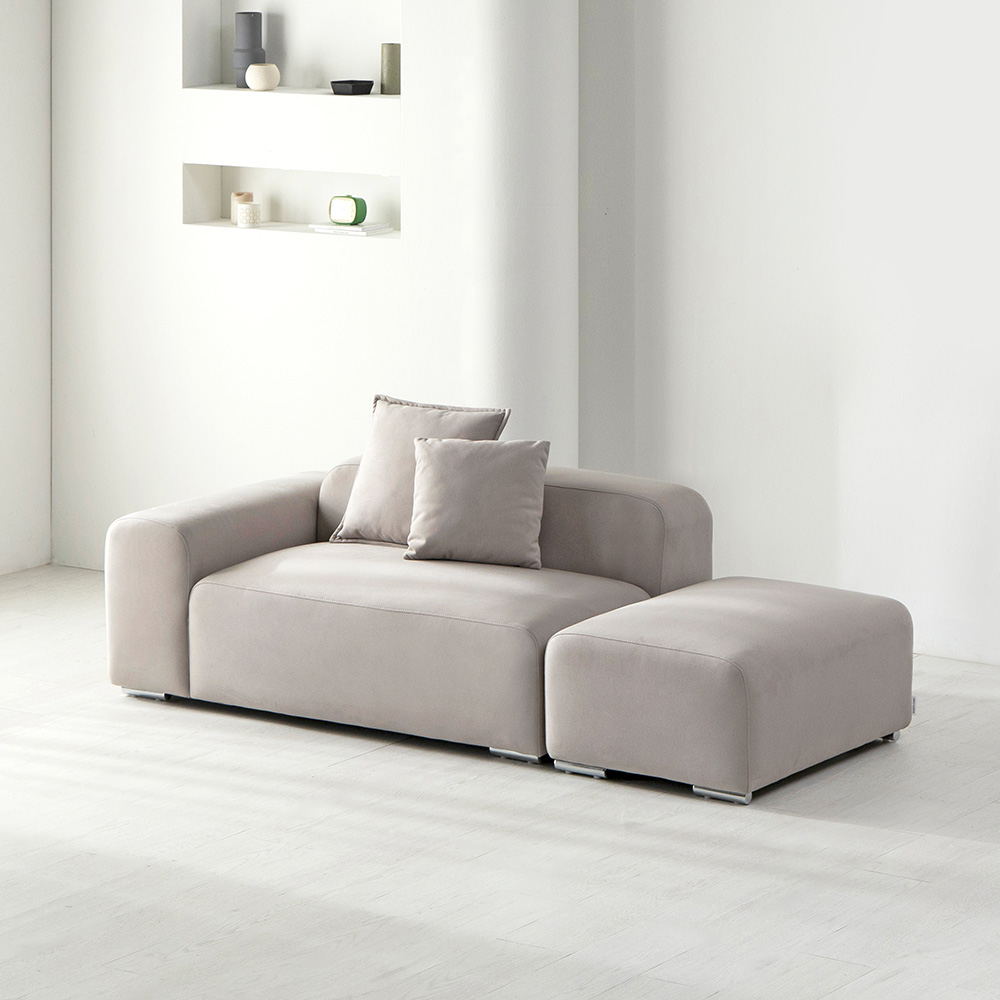 세계로가구 슬러 아쿠아텍스 기능성 패브릭 모듈 소파 2인용(우형)+스툴, 오트밀그레이 207,000원