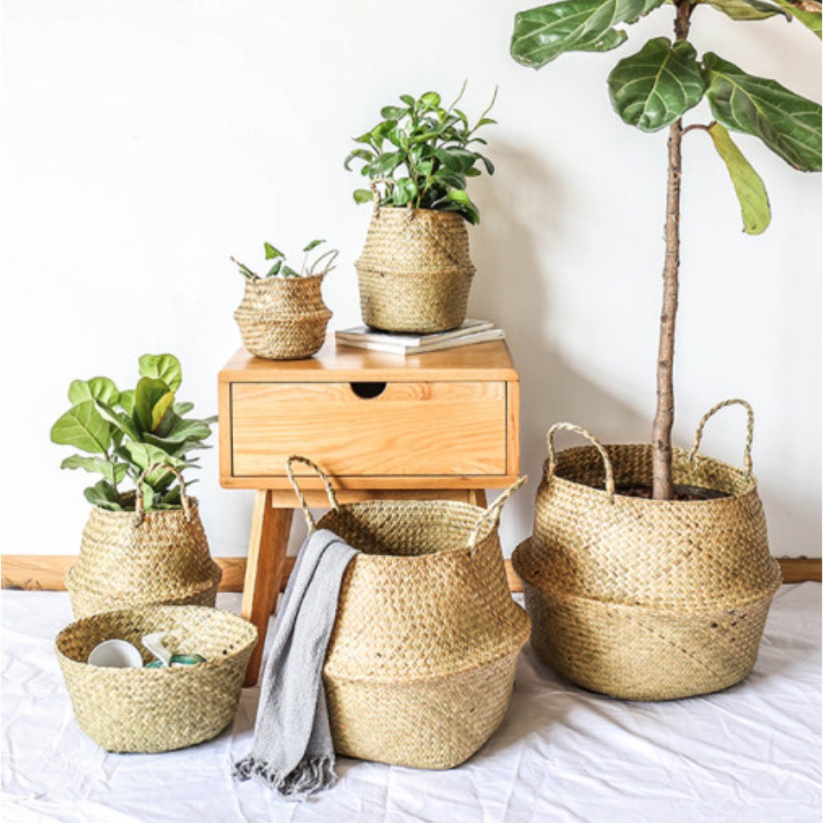 코드86 인테리어 라탄바구니 화분커버 왕골 해초 바구니 7size, 1개 10,800원