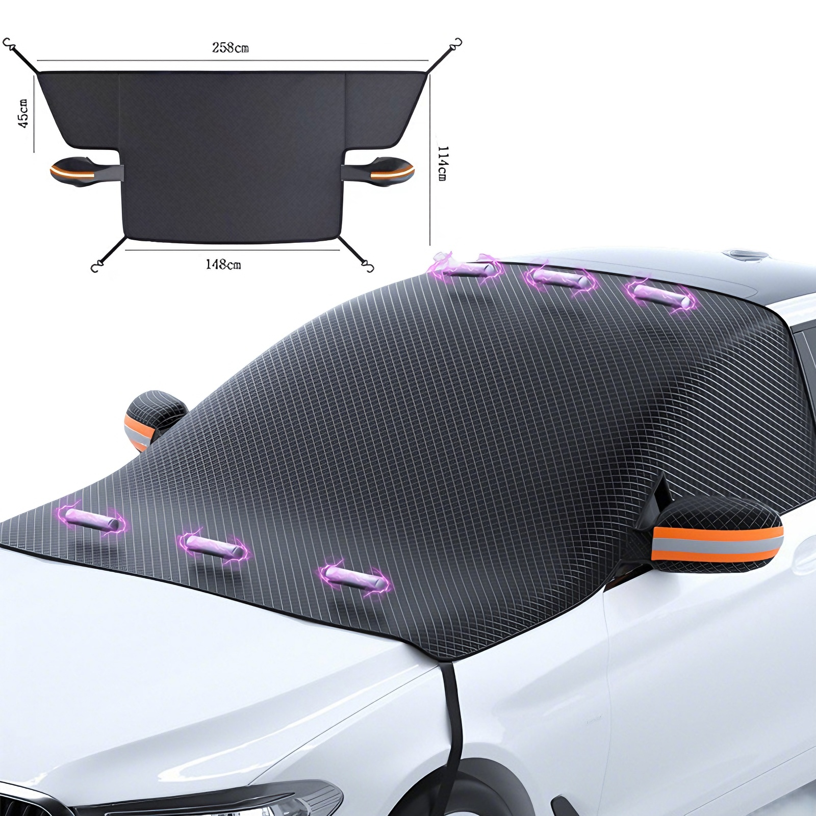 Surkat 프리미엄 자동차 앞유리커버 눈 덮개 차량용 햇빛가리개 성에방지커버, 블랙, 1개 9,700원